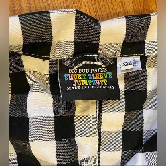 Big Bud Press (BBP) Short Sleeve Jumpsuit - Black and White Gingham - 5XL - Picture 3 of 3